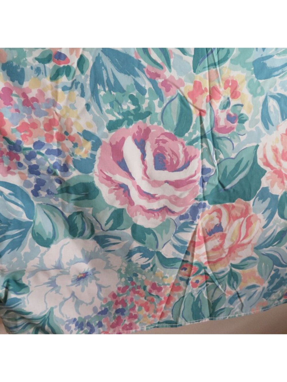Springmaid Vintage Bold Floral King Flat Sheet No Iron Percale USA Made